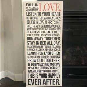 Inspirational Love Quote Wall Art - Black and Red,canvas.